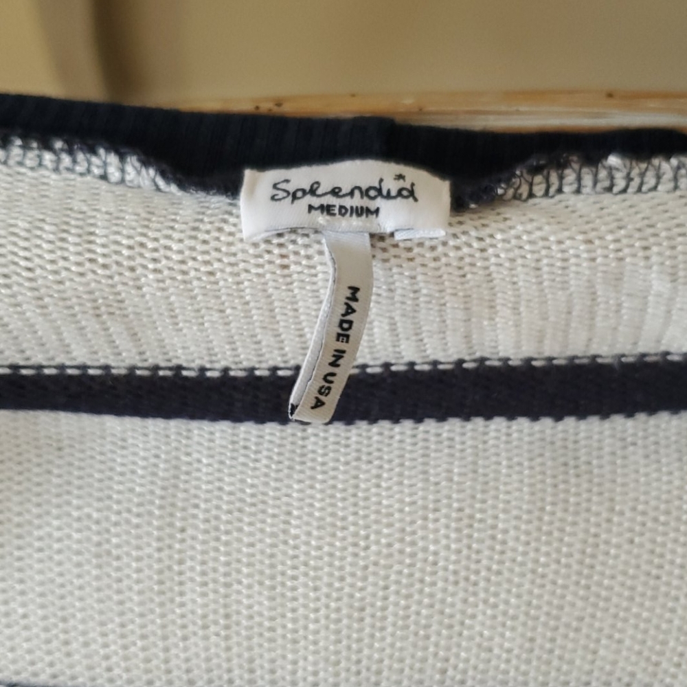 Splendid navy and white striped cartigan